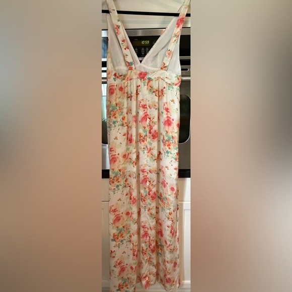 Zara Trafaluc Floral Print Maxi Dress V Neck‎ Sleeveless Summer - Picture 2 of 5